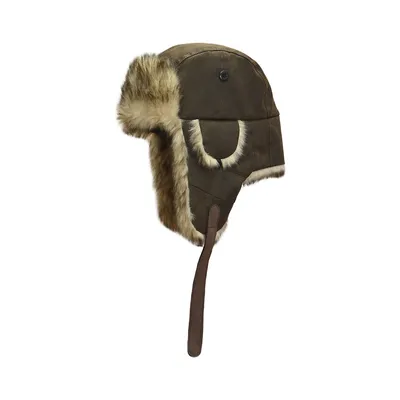 Waxed Cotton and Faux Fur-Trim Aviator Hat