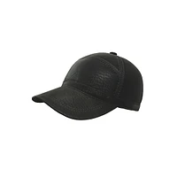 Faux Leather Drop Earflap Ball Cap