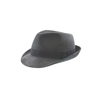 Fedora moulé aspect feutre avec bande en gros-grain