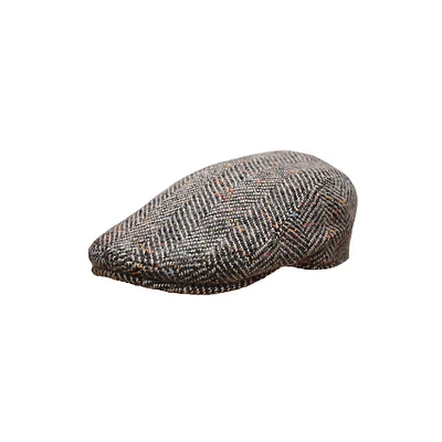 Wool-Blend Mini Houndstooth Duckbill Ivy Cap