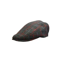 Wool-Blend Windowpane Check Ivy Cap