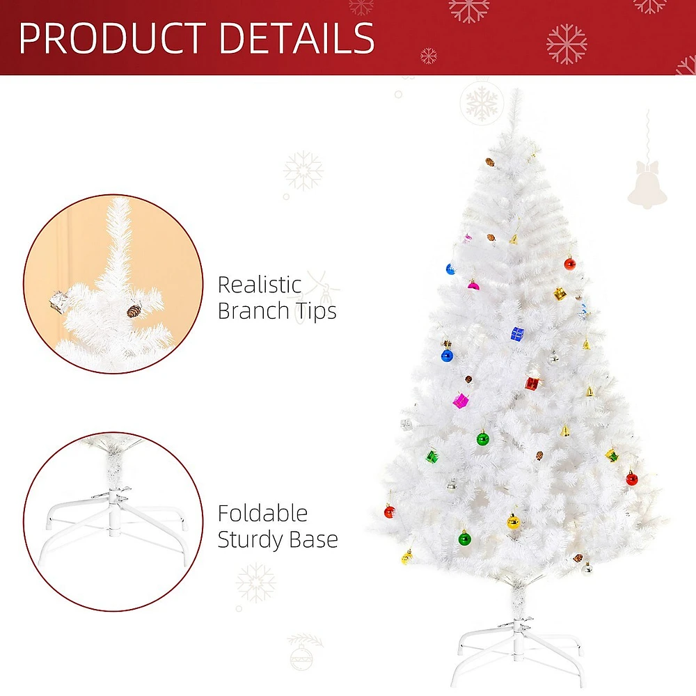 6ft Artificial Christmas Tree With Ornament And 930 Branch Tips