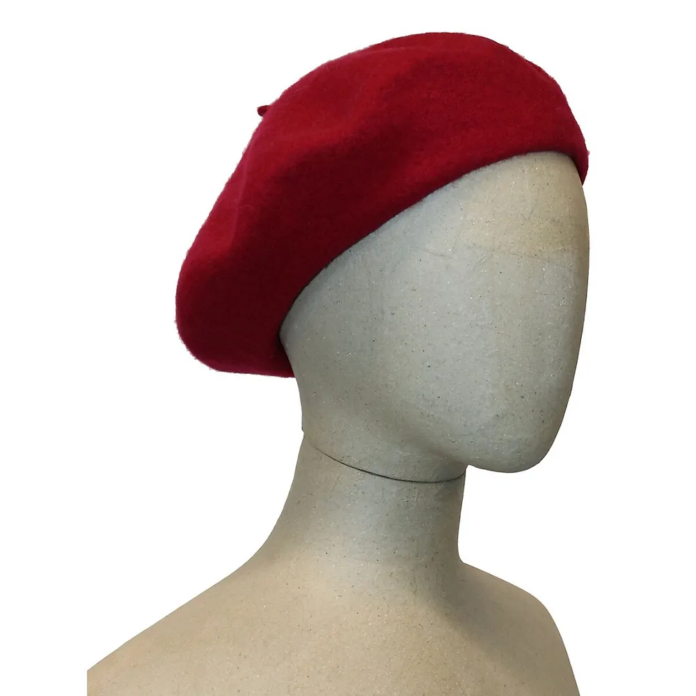 Solid Wool-Blend Beret