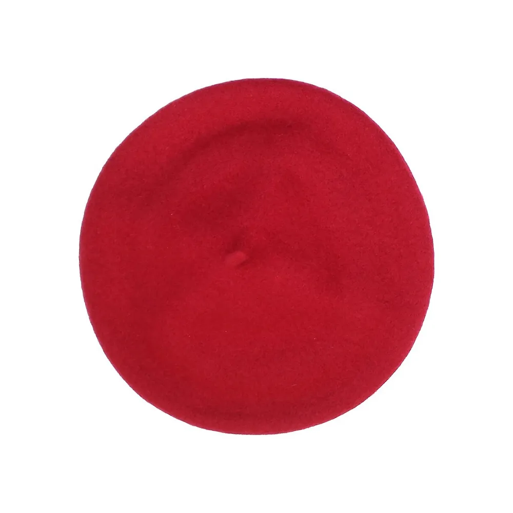 Solid Wool-Blend Beret