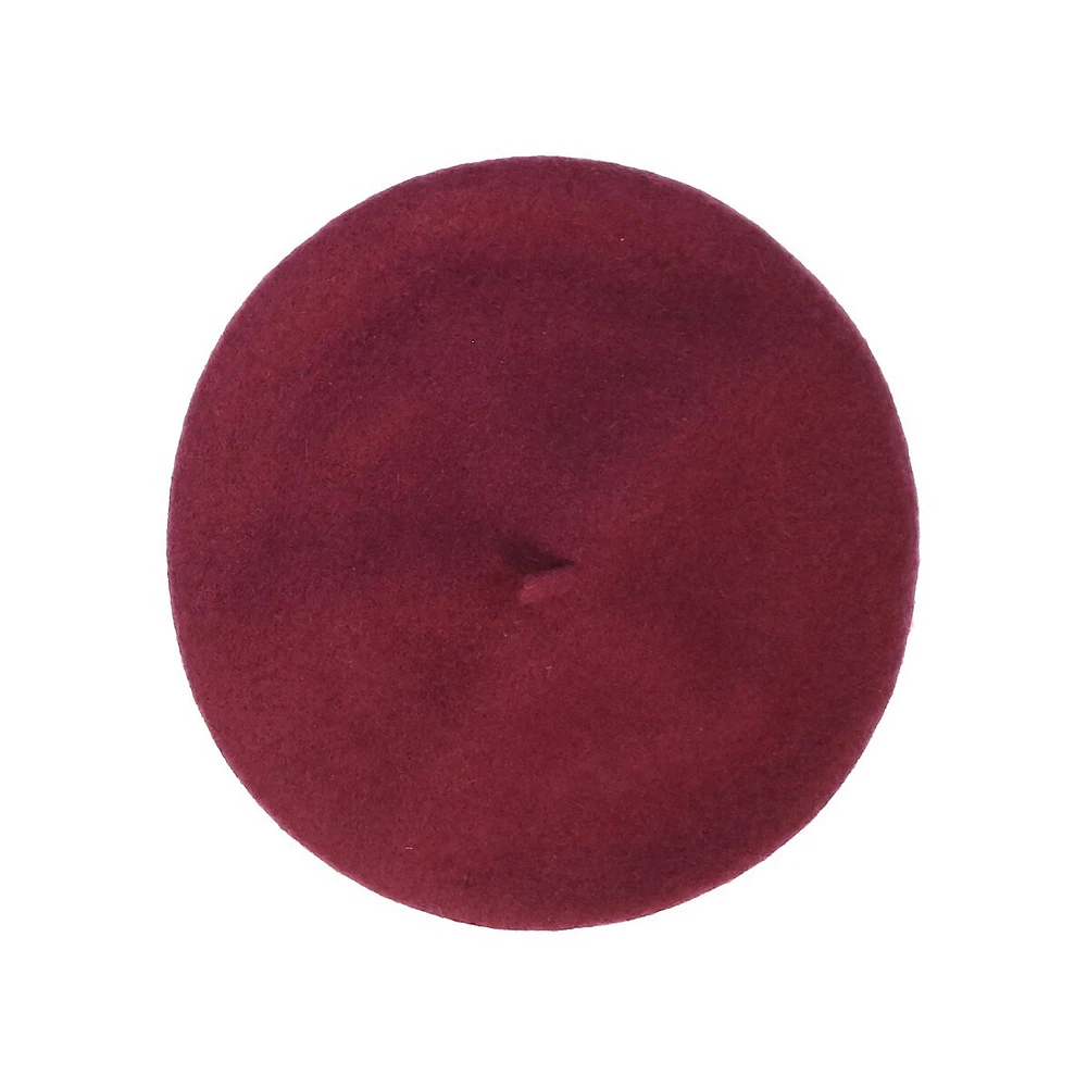 Solid Wool-Blend Beret