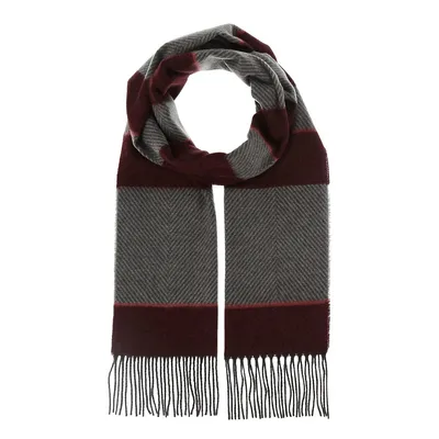 Chevron-Knit Block Stripe Scarf