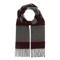 Chevron-Knit Block Stripe Scarf
