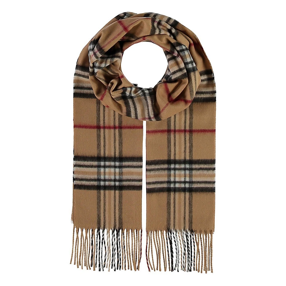 Classic Plaid Fringed Scarf