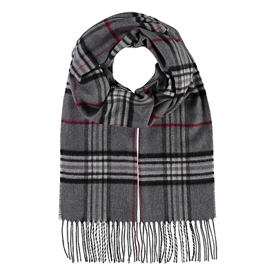 Classic Plaid Fringed Scarf