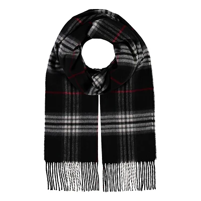 Classic Plaid Fringed Scarf