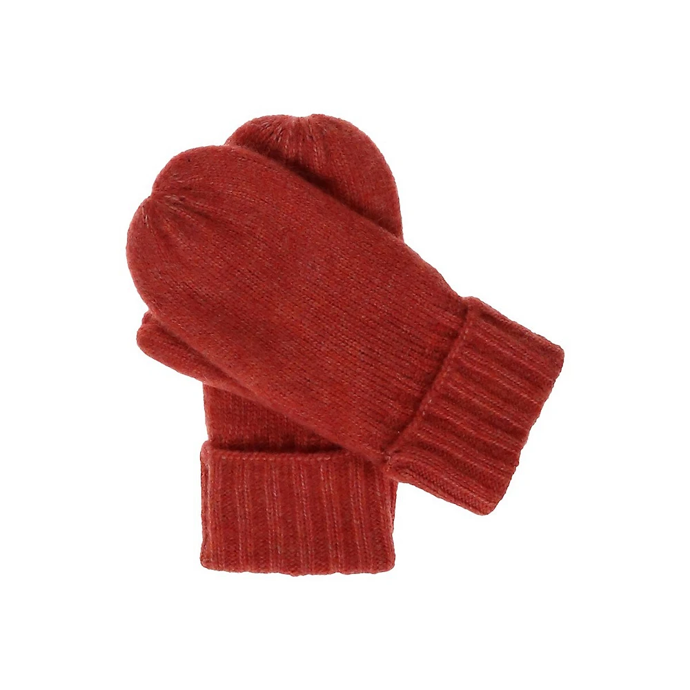 Fleece-Lined Knit Mittens