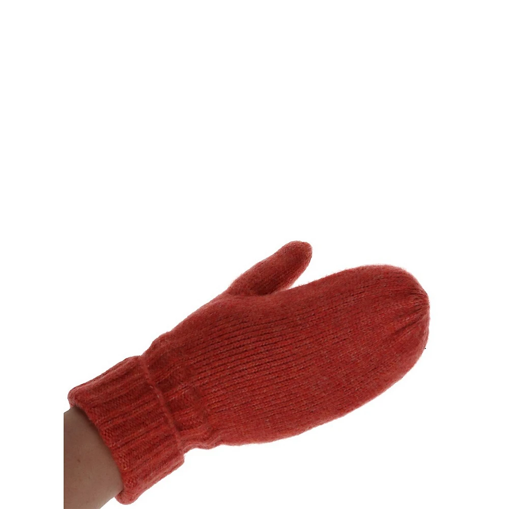 Fleece-Lined Knit Mittens