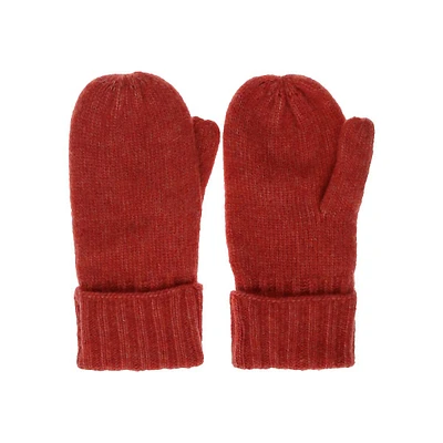 Fleece-Lined Knit Mittens