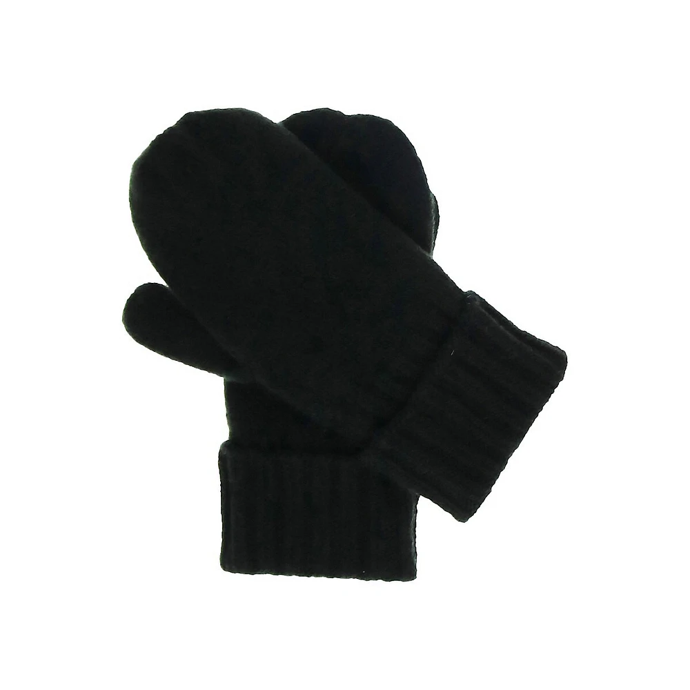 Fleece-Lined Knit Mittens