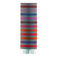 Fringed Ombré Check Scarf