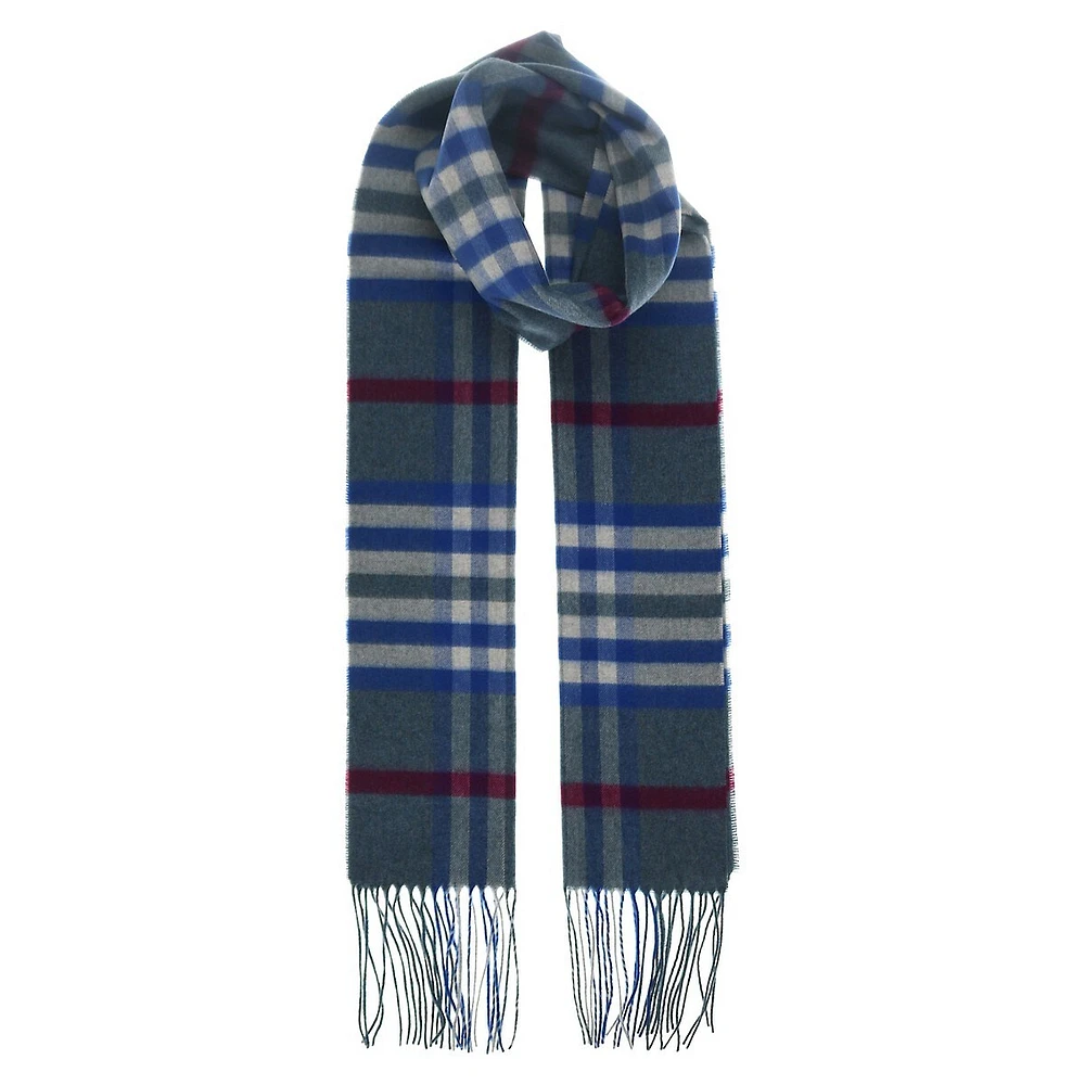 Fringed Exploded Plaid Scarf