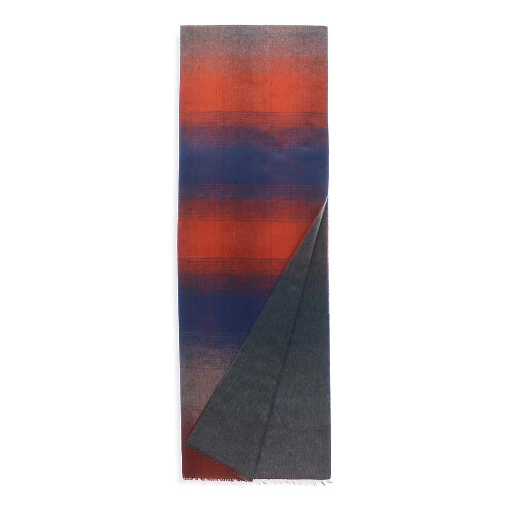 Reversible Ombré Check Scarf