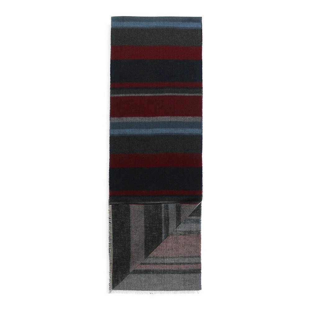 Reversible Block Stripe Scarf