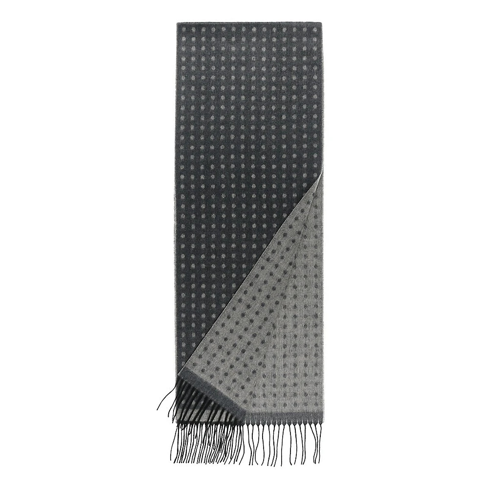 Reversible Fringed Dot Scarf