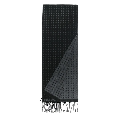 Reversible Fringed Dot Scarf