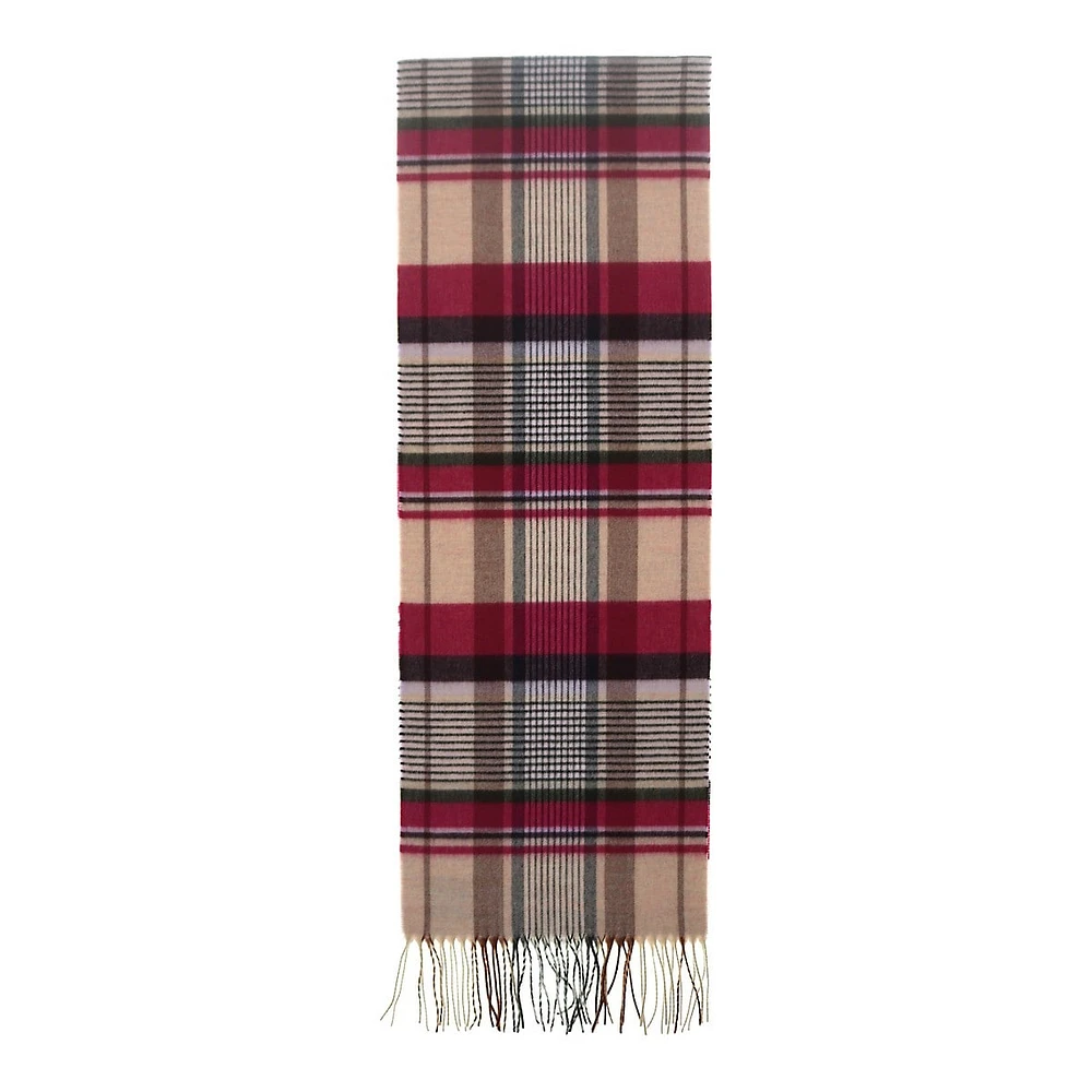 Fringed Plaid Scarf