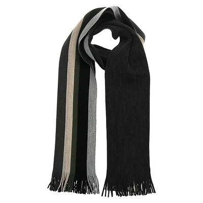 Stripes-To-Solid Reversible Knit Scarf