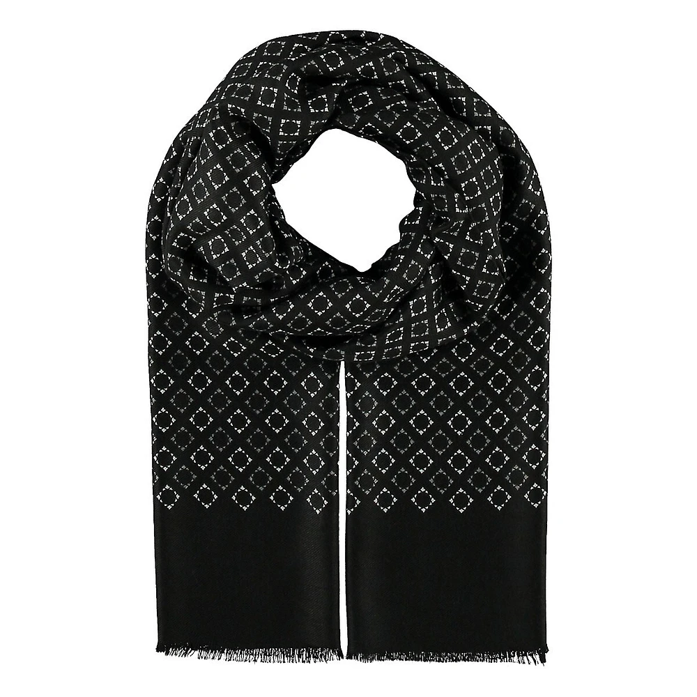 Lightweight Geometric-Print Scarf