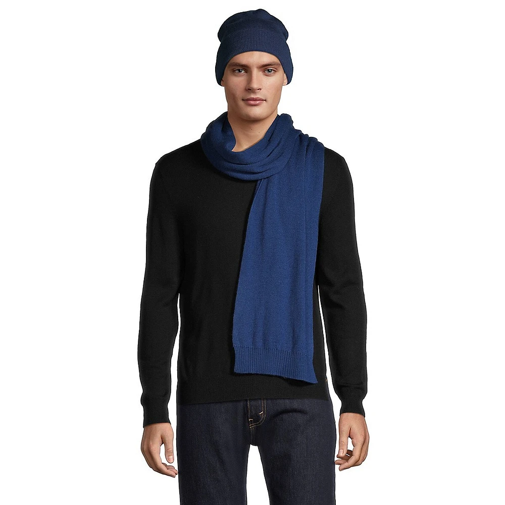 Merino Wool-Blend Hat & Scarf 2-Piece Set