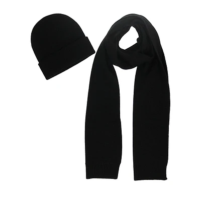 Merino Wool-Blend Hat & Scarf 2-Piece Set