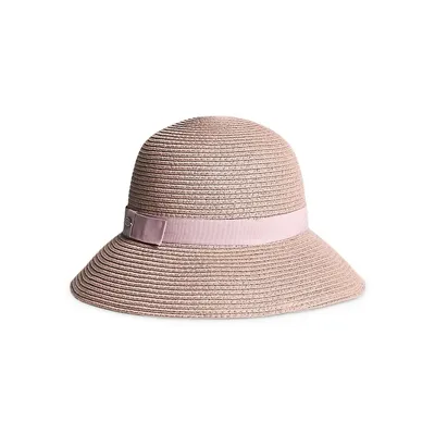 Chapeau cloche en paille avec ruban en gros-grain et protection contre les rayons UV 50 Arie