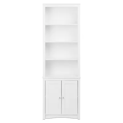 Tall 2-Shaker Door 6-Shelf Bookcase