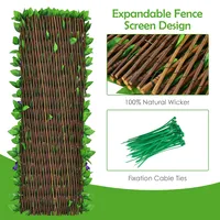 Expandable Fence Privacy Screen Faux Ivy Panel W/white Flower 1 Pack