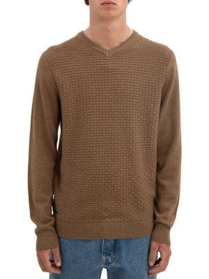 Semi-Fit Knitted V-Neck Sweater