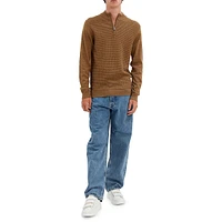 Semi-Fit Brick-Stitch Sweater