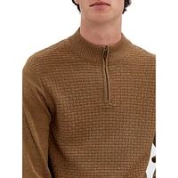 Semi-Fit Brick-Stitch Sweater