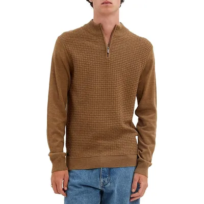 Semi-Fit Brick-Stitch Sweater