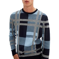 Jacquard Check Knit Sweater