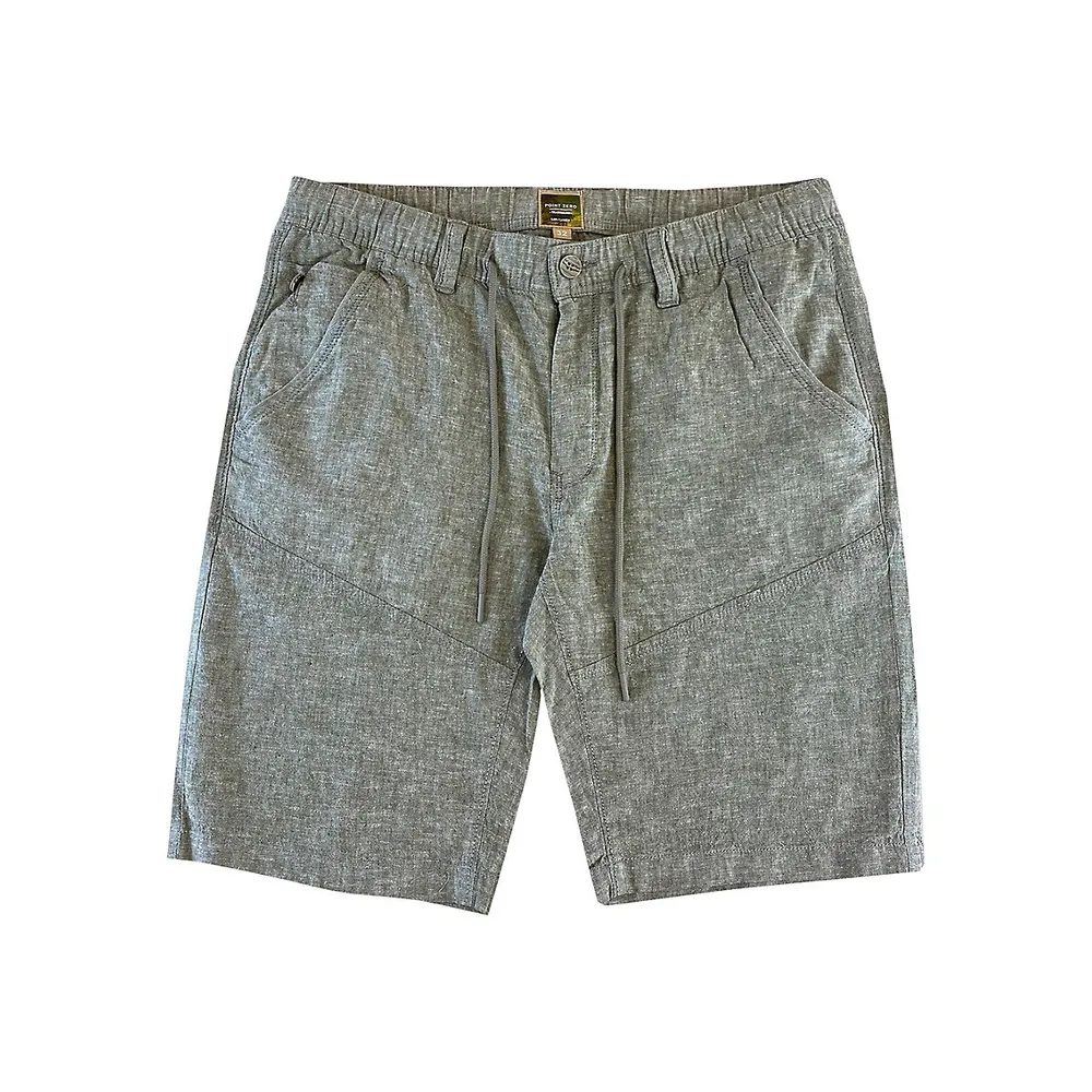 Linen-Blend Drawstring Shorts