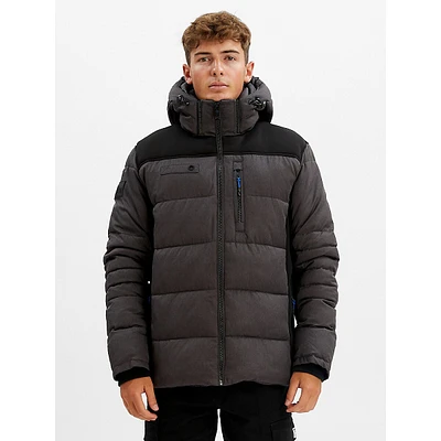 Textured Heather Puffer Jacket