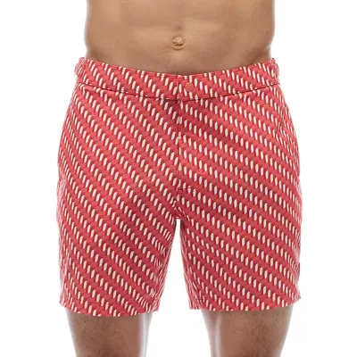 Penguin-Print Swim Trunks
