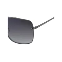 60MM Rimless Square Aviator Sunglasses