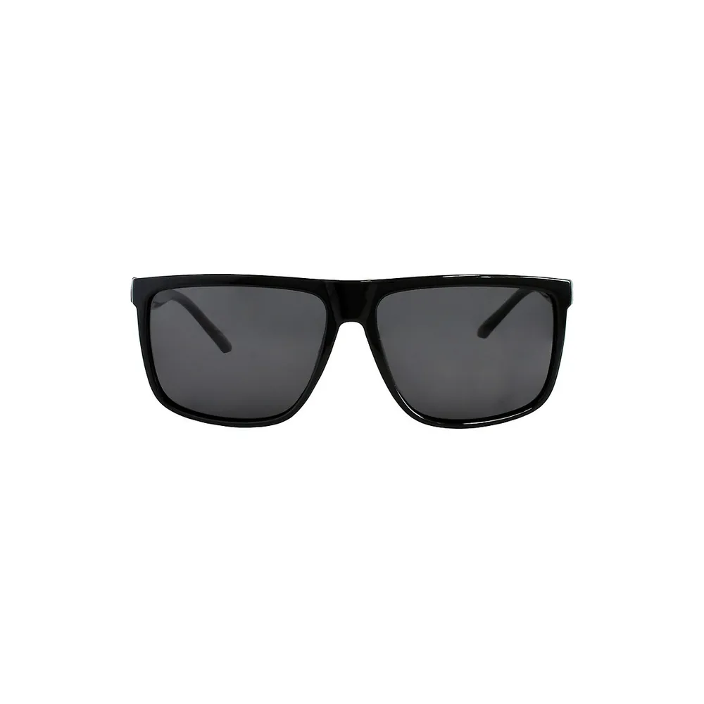 60MM Rectangle Polarized Wide Fit Sunglasses