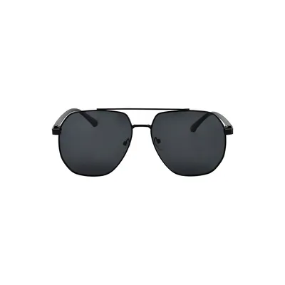 Hexagon 59MM Aviator Polarized Sunglasses