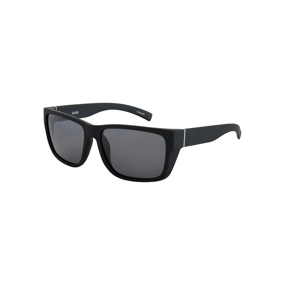 Rectangle 59MM Wide-Fit Polarized Sunglasses
