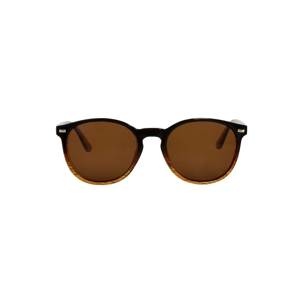 Heritage 52MM Polarized Round Sunglasses