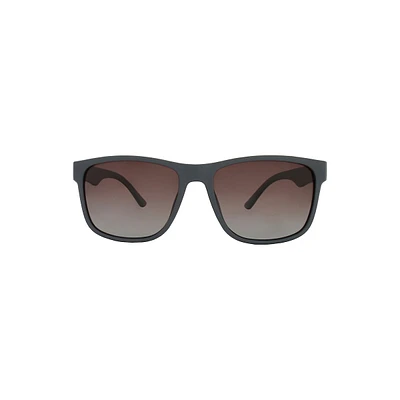 53MM Modified Wide-Fit Square Polarized Sunglasses