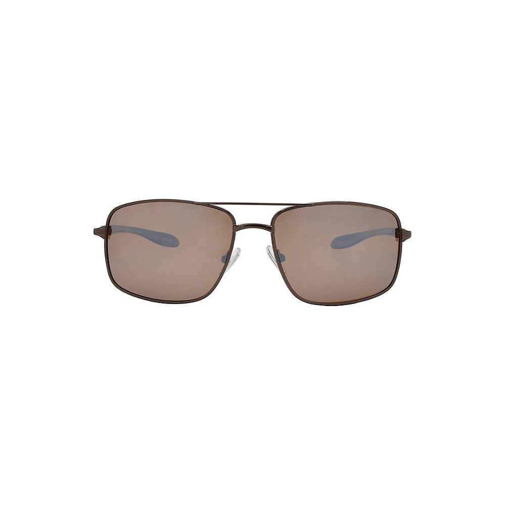 55MM Rectangle Aviator Polarized Sunglasses