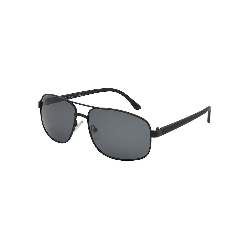 55MM Rectangle Aviator Polarized Sunglasses