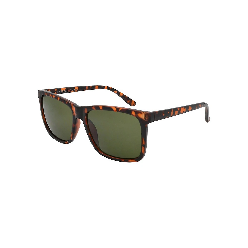 50MM Modified Square Tortoiseshell Sunglasses