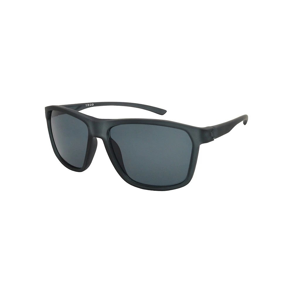 Grandes lunettes de soleil rectangulaires modifiées à verres polarisés, 57 mm